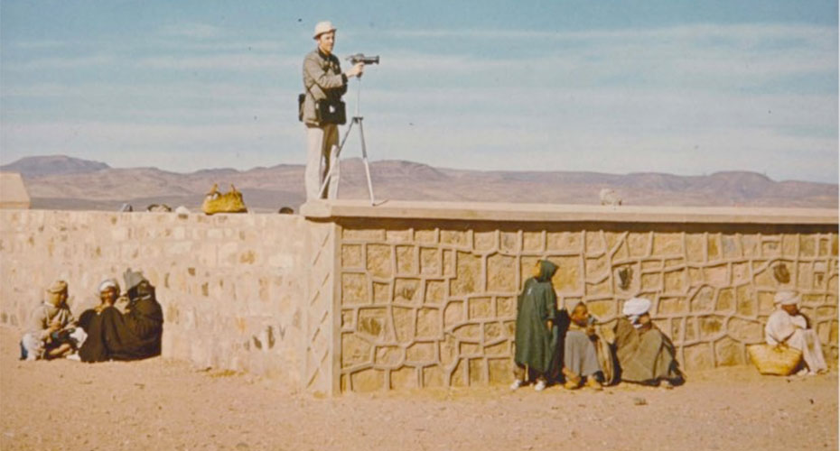 Photographer in desert